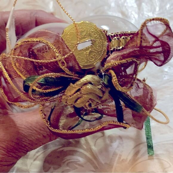 Kurt Adler Glass & Ribbon Heart Christmas Ornament in Box NWT Handmade Gorgeous - Picture 6 of 8